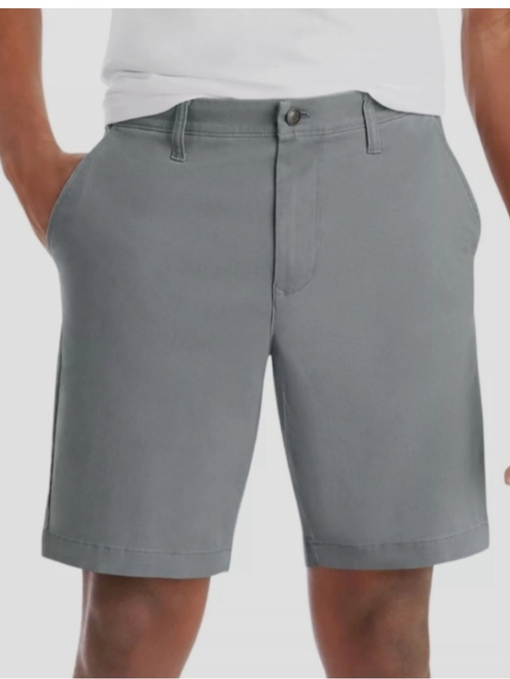 NEW Members Mark Mens Size 34 GRAY Everyday Stretch Flat Front Shorts